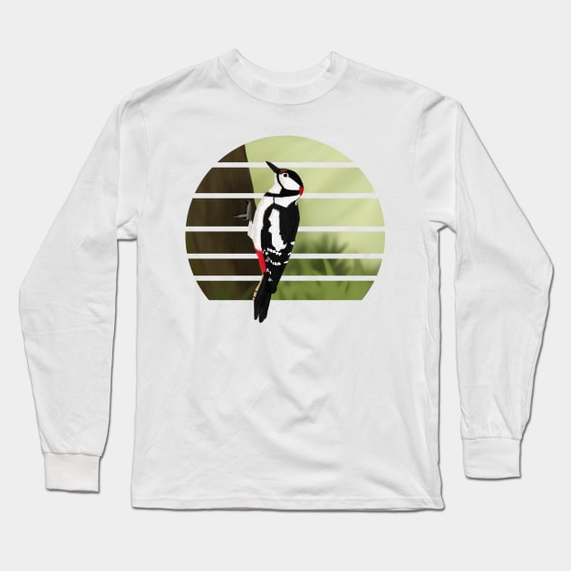 jz.birds Woodpecker Bird Animal Art Long Sleeve T-Shirt by jzbirds